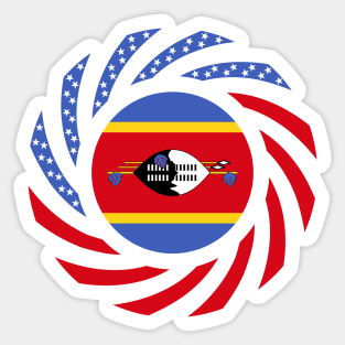 Swazi American Multinational Patriot Flag Series Sticker